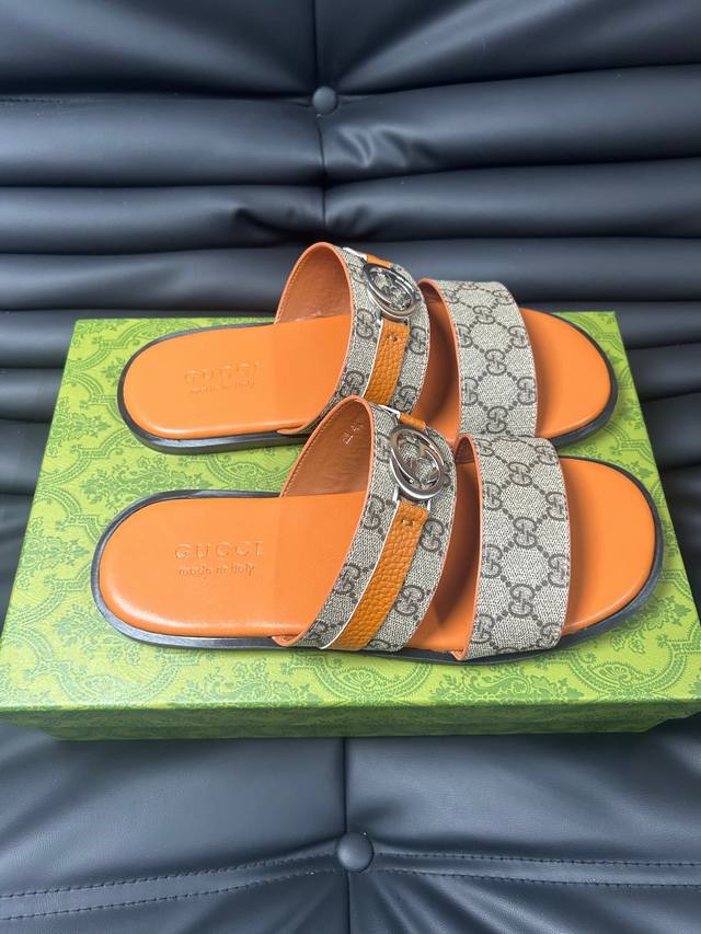 G家 Size:38-45Gucc 古奇 原单品质2024Gucci 古奇 夏季新款 双g 老花 夹脚 一字拖 交叉凉鞋 厚底 拖鞋 沙滩鞋原版购入开发 做货