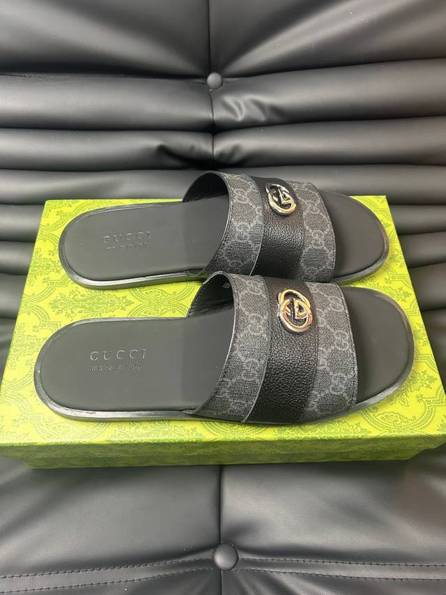 G家 Size:38-45Gucc 古奇 原单品质2024Gucci 古奇 夏季新款 双g 老花 夹脚 一字拖 交叉凉鞋 厚底 拖鞋 沙滩鞋原版购入开发 做货