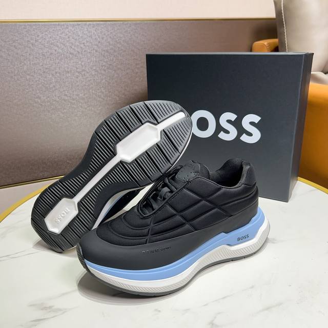 Boss 最新上市、进口原版材料、高级原版图案 高端1:1开模定制，原版大底，更轻便，防滑 时尚主打潮流，百搭爆款 散发时尚休闲气息，时尚就在脚下 码数：38-