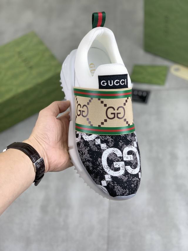 工厂价 实价 古驰 Gucci 经典时尚高帮男鞋，专柜同步，做工精致，搭色精美，鞋面采用原版柔软双g小牛皮古奇织带头层猪皮内里猪皮垫脚 按原版调制的楦头不管上脚