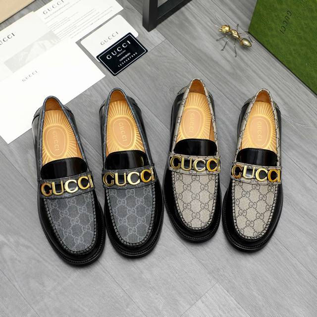 商品商标：Gucci 古驰 商务套脚皮鞋正码码数: 39 -44 38.45订做不退换商品材料：精选牛皮拼接鞋面 牛皮内里 原版大底