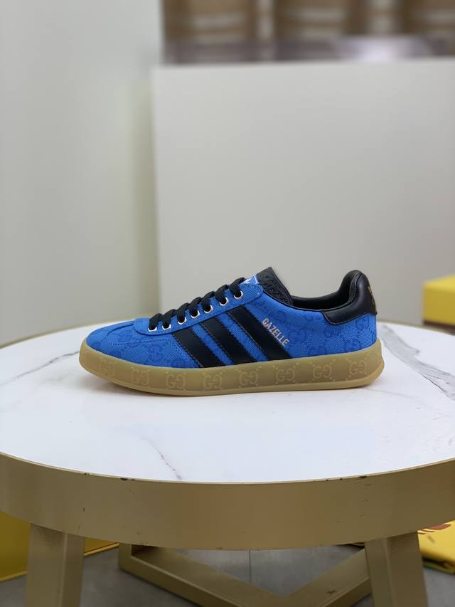 工厂价 实价 顶级版本Adidas X Gucci联名款gazelle运动鞋 情侣款休闲板鞋原版购入开发 做货 阿迪达斯x古驰世纪联名爆款 融汇两个品牌丰富且历