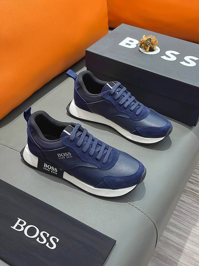 商品名称：Boss 波士正规码数: 38-44 休闲鞋商品材料：精选 牛皮鞋面，舒适羊皮内里 ；原厂大底