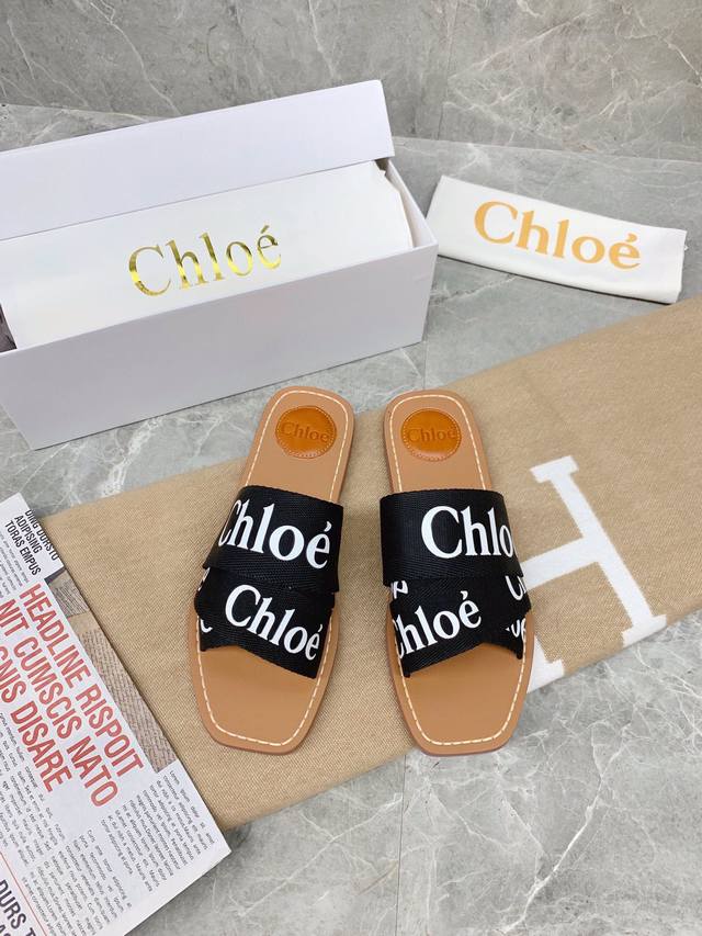 批发直销 女鞋 女装 Chloe 克洛伊 最新的交叉编织带罗马拖鞋明星们还没上脚秀 我们就抢先欧洲购入来复刻 进口定做的高密度多物料组合织带 并不是一般的帆布