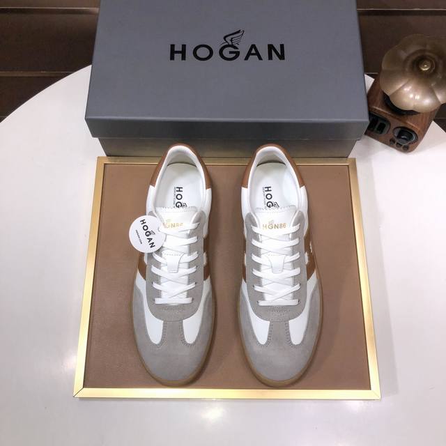 工厂 HOGAN 霍根 最新高版本男鞋，欢迎1:1对比，香港专柜休闲鞋，专柜品质，支持验货，优质做工，鞋面采用意大利进口胎牛皮拼接，进口毛巾内里，原版时尚运动大