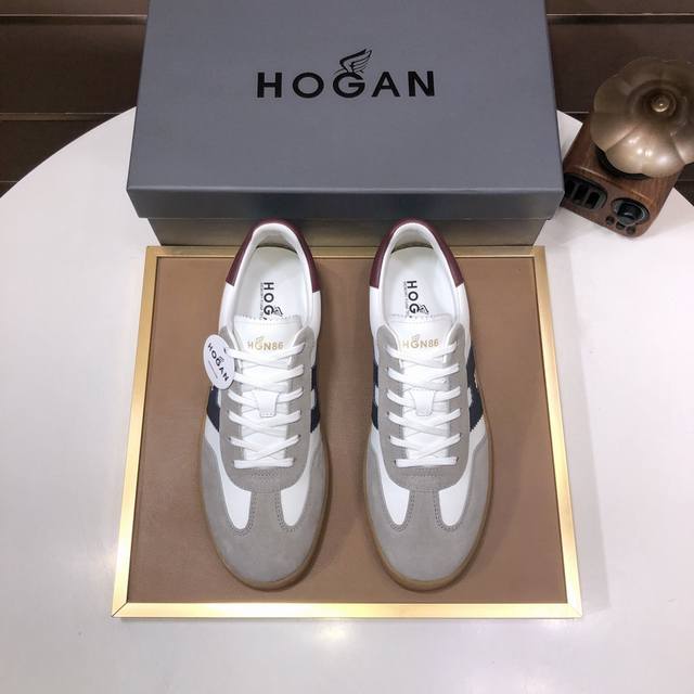 工厂 HOGAN 霍根 最新高版本男鞋，欢迎1:1对比，香港专柜休闲鞋，专柜品质，支持验货，优质做工，鞋面采用意大利进口胎牛皮拼接，进口毛巾内里，原版时尚运动大