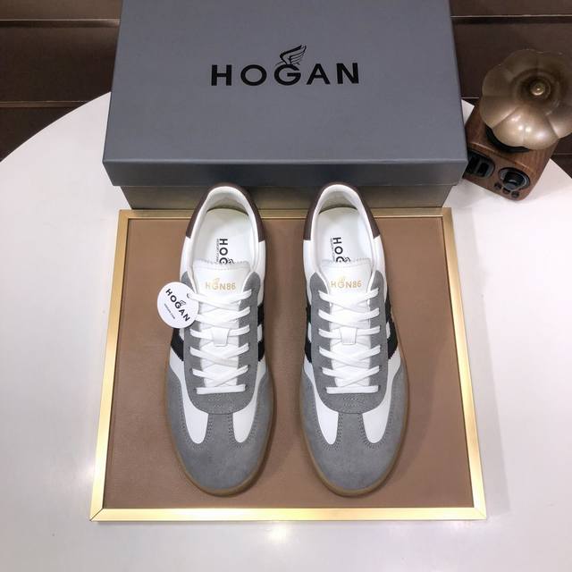 工厂 HOGAN 霍根 最新高版本男鞋，欢迎1:1对比，香港专柜休闲鞋，专柜品质，支持验货，优质做工，鞋面采用意大利进口胎牛皮拼接，进口毛巾内里，原版时尚运动大 - 点击图像关闭