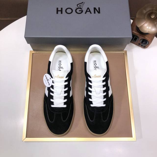 工厂 HOGAN 霍根 最新高版本男鞋，欢迎1:1对比，香港专柜休闲鞋，专柜品质，支持验货，优质做工，鞋面采用意大利进口胎牛皮拼接，进口毛巾内里，原版时尚运动大