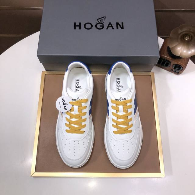 工厂 HOGAN 霍根 最新高版本男鞋，欢迎1:1对比，香港专柜休闲鞋，专柜品质，支持验货，优质做工，鞋面采用意大利进口胎牛皮拼接，进口毛巾内里，原版时尚运动大