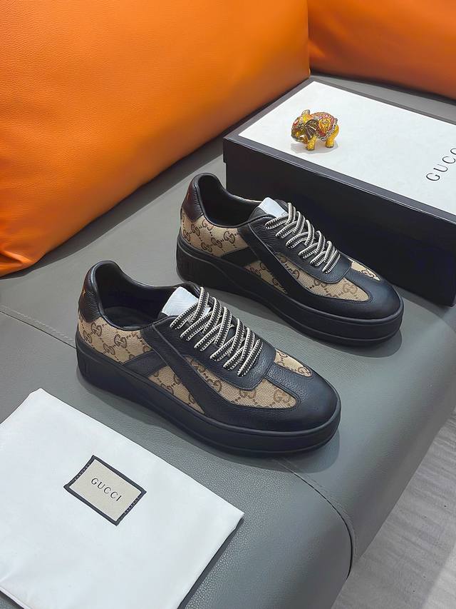 商品名称：GUCCI 古驰 正规码数: 38-44 休闲鞋 商品材料：精选 牛皮鞋面，柔软羊皮内里；原厂大底。