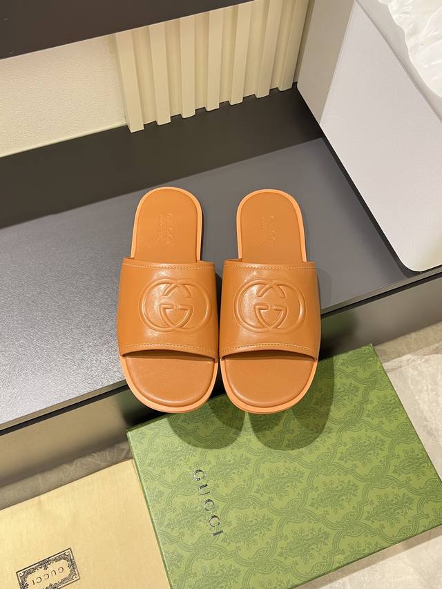 G家 Size:38-45 GUCC* 古奇 原单品质 2025Gucc* 古.奇 夏季新款 双G 老花 夹脚 一字拖 交叉凉鞋 厚底 拖鞋 沙滩鞋原版购入开发